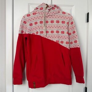 AMPERSAND AVE Red and White Patterned Hoodie